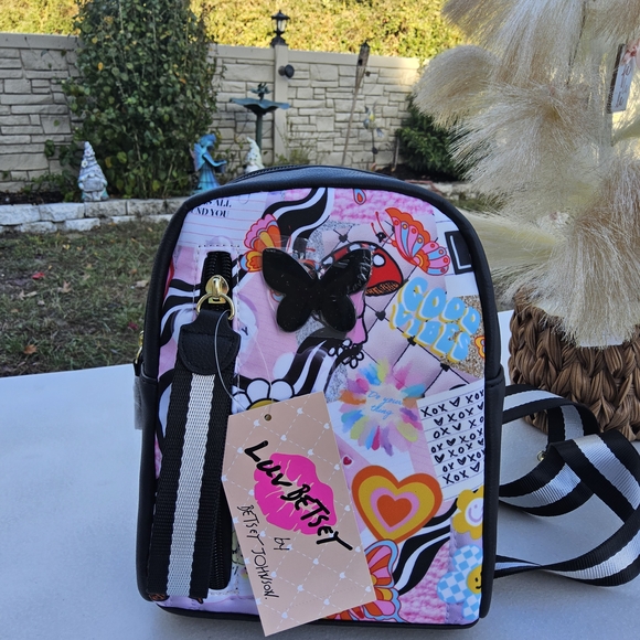 Betsey Johnson Colorful Backpack with Butterfly Accent - Picture 3 of 7